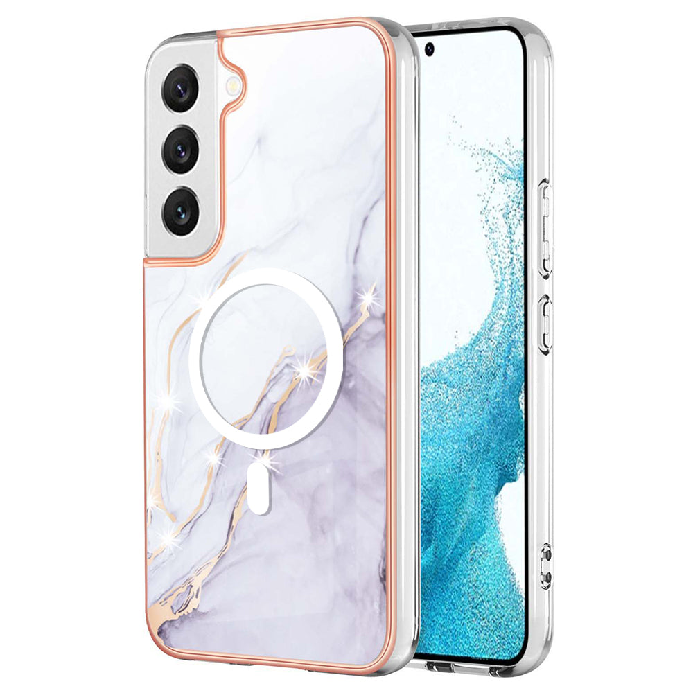 YB IMD Series-19 for Samsung Galaxy S22 5G Magnetic IMD Pattern Phone Case Electroplated 2.0mm TPU Cover YB IMD Series-19 for Samsung Galaxy S22 5G Magnetic IMD Pattern Phone Case Electroplated 2.0mm TPU Cover